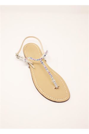 Pastel colored jewel sandal Da Costanzo | GIOIELLOMULTISILVERARGENTO